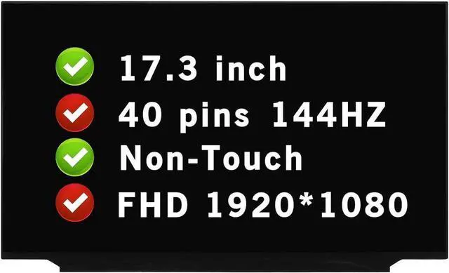 Main image of GBOLE Screen Replacement for Dell G7 17 7700 7790 P46E P46E001 P40E P40E001 LCD Display Panel 17.3" 40 Pins 144 Hz FHD 1080P(NO Bracket)
