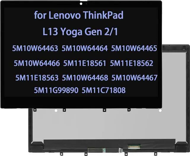 Main image of GBOLE 5M10W64463 5M10W64464 5M10W64465 5M10W64466 5M11E18561 5M11E18562 5M11E18563 5M10W64468 5M10W64467 Screen Replacement for Lenovo ThinkPad L13 Yoga Gen 2 1 LCD Touch Digitizer