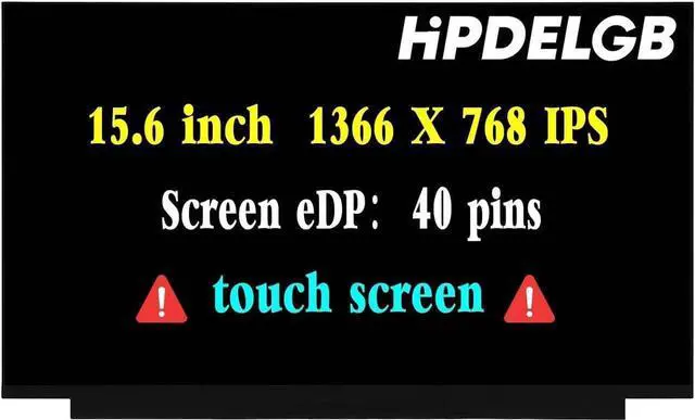 Main image of GBOLE Screen Replacement 15.6" for HP 15t-dw300 M11368-LD1 M16336-001 HD 1366x768 40PIN LED Display Screen LCD Laptop Digitizer Panel Touch Screen