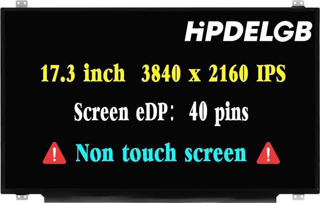 Main image of GBOLE 17.3" Screen Replacement for HP Omen X 17T-AP000 LCD Digitizer Display Panel UHD 3840x2160 IPS 40 Pins 60 Hz Non-Touch Screen