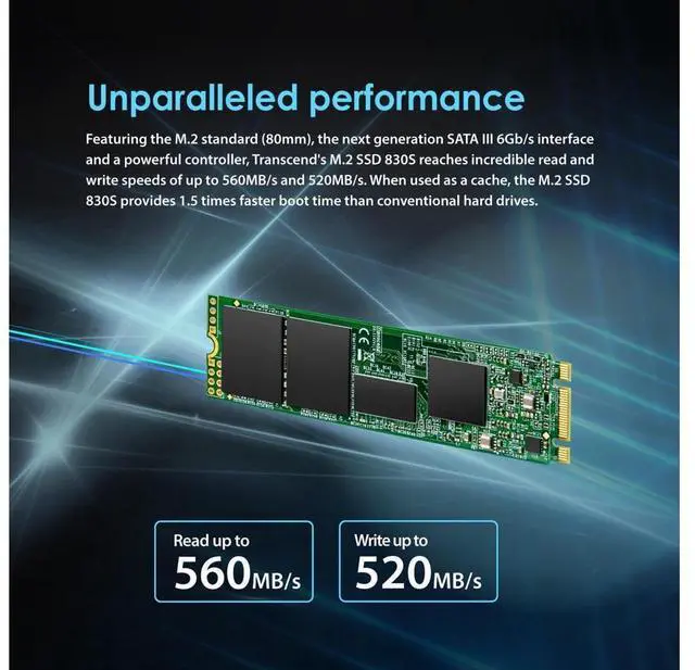 Alt view image 2 of 7 - 512GB MTS830S M.2 2280 SATA III SSD, Internal Solid State Drive, Dram Cache, Compatible with Laptop & PC Desktop, Up to 560/500 MB/s - TS512GMTS830S