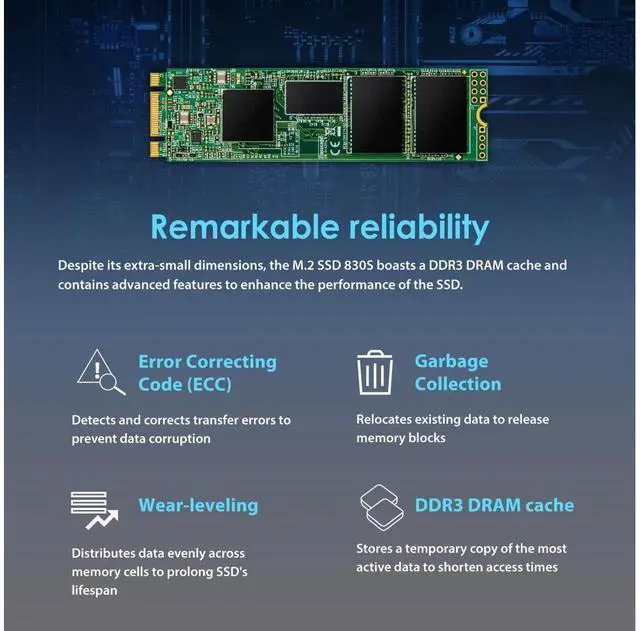 Alt view image 7 of 7 - 512GB MTS830S M.2 2280 SATA III SSD, Internal Solid State Drive, Dram Cache, Compatible with Laptop & PC Desktop, Up to 560/500 MB/s - TS512GMTS830S