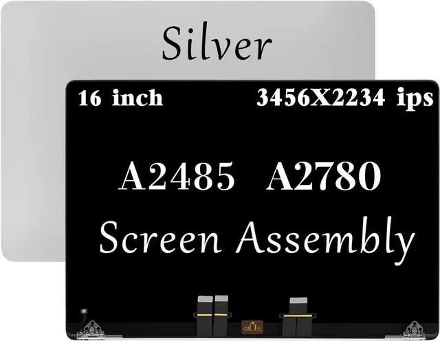 Main image of A2485 A2780 A2991 Screen Replacement for MacBook Pro 16" M1 2021 A2485 A2780 A2991 EMC 3651 661-21968 661-21969 LCD Display Assembly (Silver)
