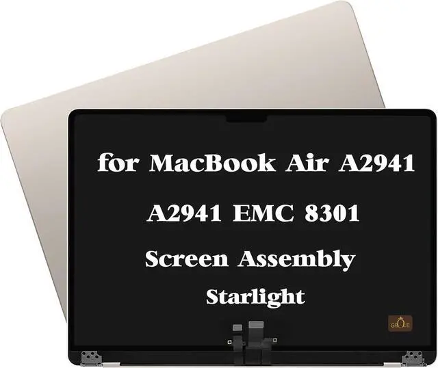 Main image of A2941 M2 M3 Screen Replacement for MacBook Air A2941 M2 M3 A3114 EMC 8301 9301 8612 2023 2024 MQKT3 MQKU3 MQKV3 MQKW3 MQKX3 MQKP3 MQKQ3 MQKR3 Full LCD Screen Display Assembly Starlight