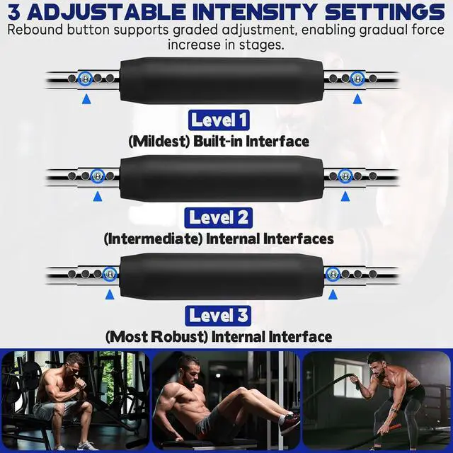 Alt view image 3 of 6 - U-Shaped Chest Workout Equipment Spring Resistance Accessories, 30-66lb, 110-140lb Two Sets, Twister arm Trainer Accessories, Home Gym Accessories from Beginners to Muscle Building Strength Training
