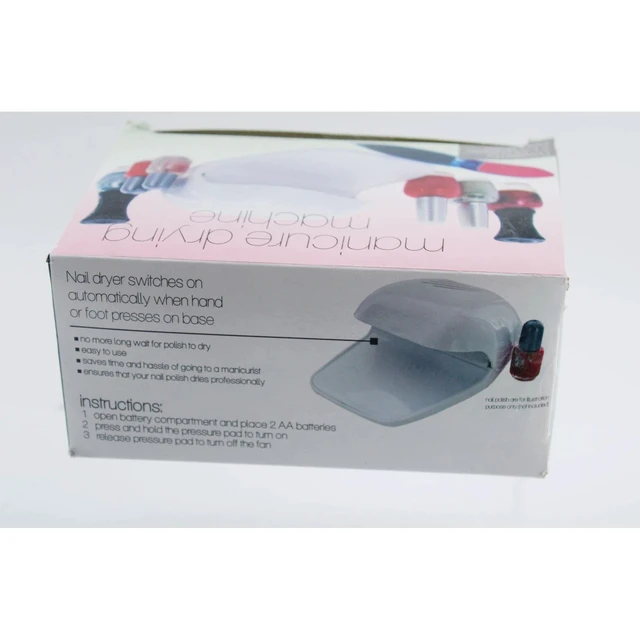 Alt view image 6 of 7 - Portable Manicure Drying Machine White Battery Operated Nail Fan Auto-Switch