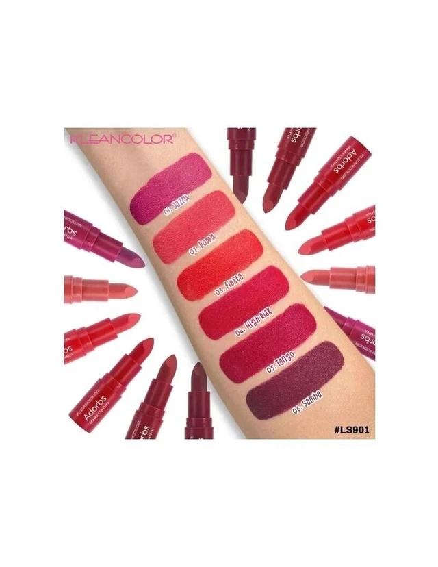 Alt view image 2 of 2 - Lipstick Kleancolor Absorbs Matte Lipstick LS901-04 High Risk 2 Pack
