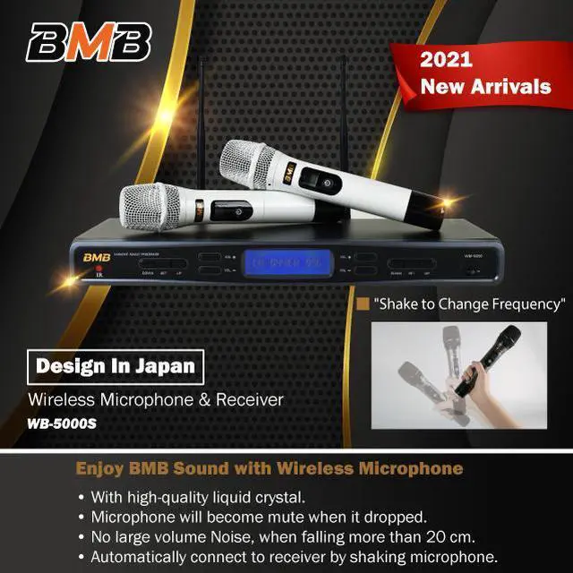 Alt view image 5 of 5 - BMB WB-5000S(W) Wireless Microphone System with White Handhelds