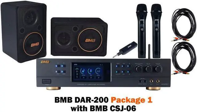 Main image of BMB DAR-200 Mixing Amplifier with BMB CSJ-06 Speakers and BMB WH-210 Wireless Microphone System Package 1