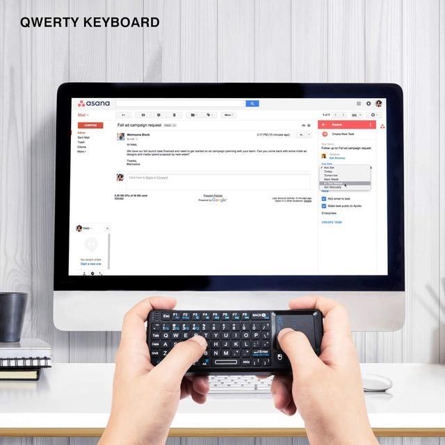 Alt view image 5 of 6 - Rii 2.4G Mini Wireless Keyboard with Touchpad Mouse,Lightweight Portable Wireless Keyboard Controller with USB Receiver Remote Control for . Black.72 keys