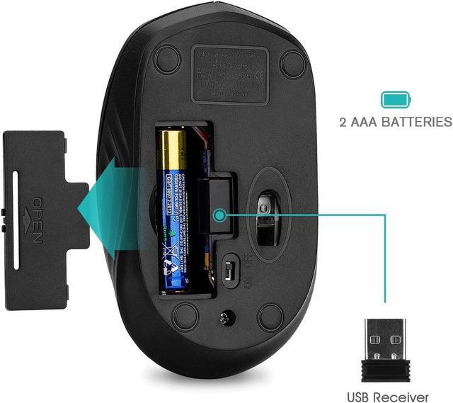 Alt view image 5 of 7 - Rii Wireless Mouse, 2.4G Portable Computer Mice for PC, Laptop, Windows,Office Included Wireless USB dongle (Black)