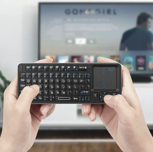 Alt view image 5 of 7 - Rii K06 Mini Bluetooth Keyboard,Backlit 2.4GHz Wireless Keyboard with IR Learning, Portable Lightweight with Touchpad Compatible with Android TV Box/Mac/Windows/HTPC (2.4G and Bluetooth)