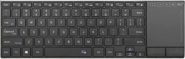 Main image of Rii Wireless Bluetooth Keyboard,Multi Device Rechargeable Keyboard Stainless Steel Ultra Slim Bluetooth Keyboard with Multi-Touch Touchpad,Compatible with PC, Mac, Laptop(2.4G+BT New)