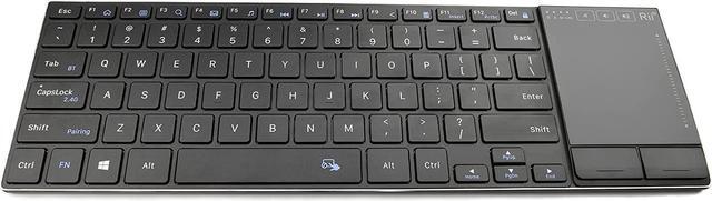 Alt view image 2 of 5 - Rii Wireless Bluetooth Keyboard,Multi Device Rechargeable Keyboard Stainless Steel Ultra Slim Bluetooth Keyboard with Multi-Touch Touchpad,Compatible with PC, Mac, Laptop(2.4G+BT New)