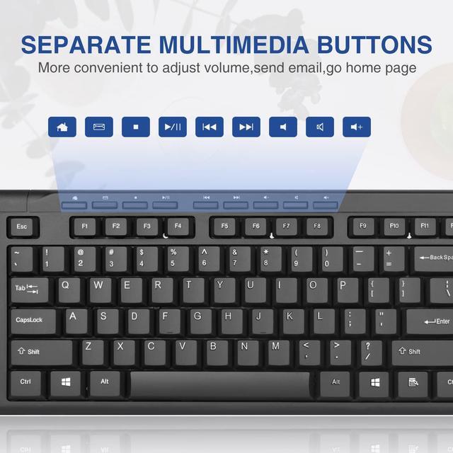 Alt view image 5 of 7 - Rii RK907 Ultra-Slim Compact USB Wired Keyboard for Mac and PC,Windows 10/8 / 7 / Vista/XP (Black) (1PCS)