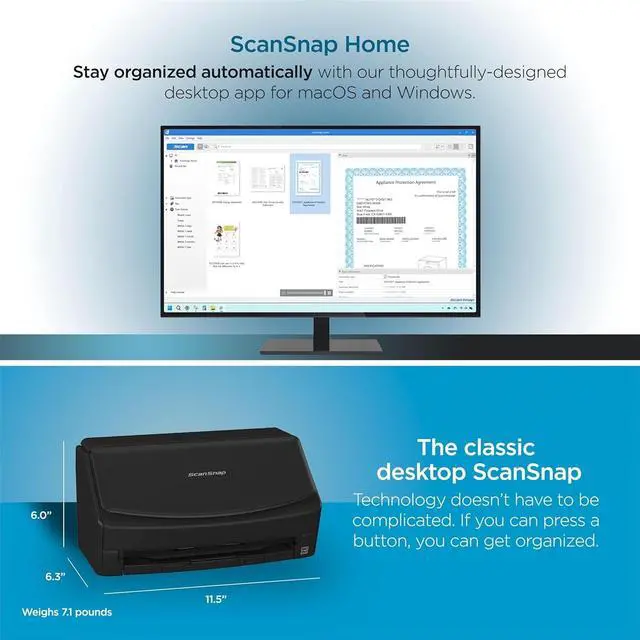 Alt view image 4 of 12 - Ricoh/Fujitsu ScanSnap iX1400 One-Touch 600dpi 40ppm/80ipm Auto Duplex Scanner - Certified Refurbished - Grade A