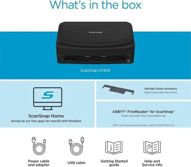 Alt view image 6 of 12 - Ricoh/Fujitsu ScanSnap iX1400 One-Touch 600dpi 40ppm/80ipm Auto Duplex Scanner - Certified Refurbished - Grade A