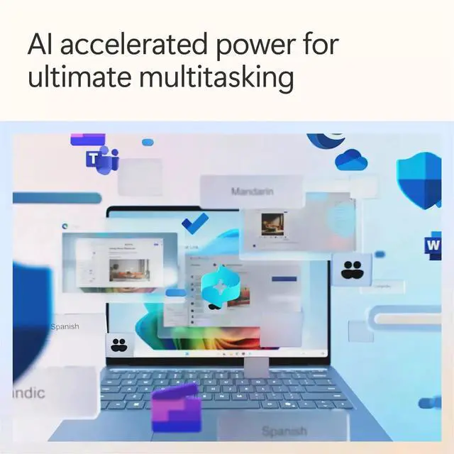 Alt view image 6 of 6 - Microsoft Surface Laptop 7 Copilot+PC 13.8" Touchscreen Snapdragon X Plus 16GB RAM 1TB SSD, Sapphire