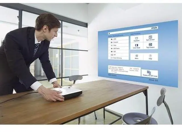 Alt view image 2 of 6 - Epson PowerLite 1785W WXGA 3200 Lumen Wireless 3LCD Ultra-Portable Projector w/ Miracast Streaming - Certified Refurbished - Grade A