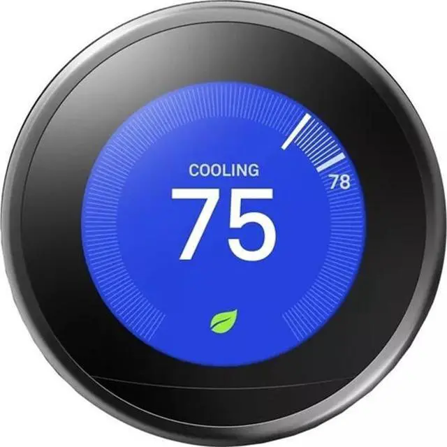Main image of Google Nest 3rd Gen Learning Smart Wi-Fi App Control Thermostat - Mirror Black