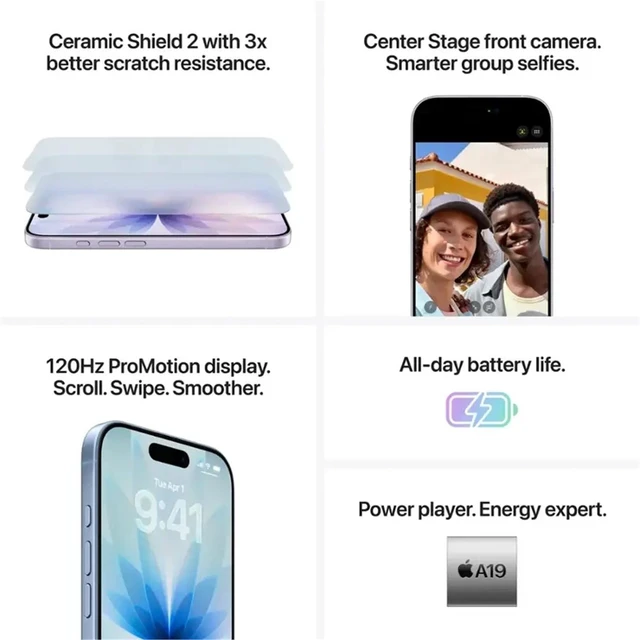 Alt view image 4 of 4 - Apple iPhone 17 256GB 6.3" 5G Fully Unlocked, Mist Blue