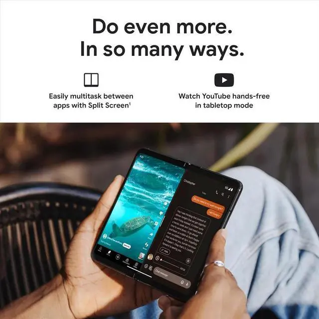 Alt view image 5 of 7 - Google Pixel Fold 5G 256GB Factory Unlocked, Obsidian