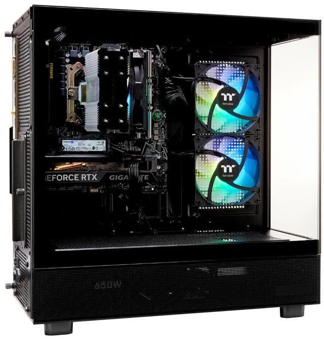 Alt view image 7 of 7 - Glass Black  AMD RADEON RX 9070 XT  AMD Ryzen 7 9800X3D  32GB DDR5  2TB SSD  AI Ready  VR Compatible  Win 11 Home