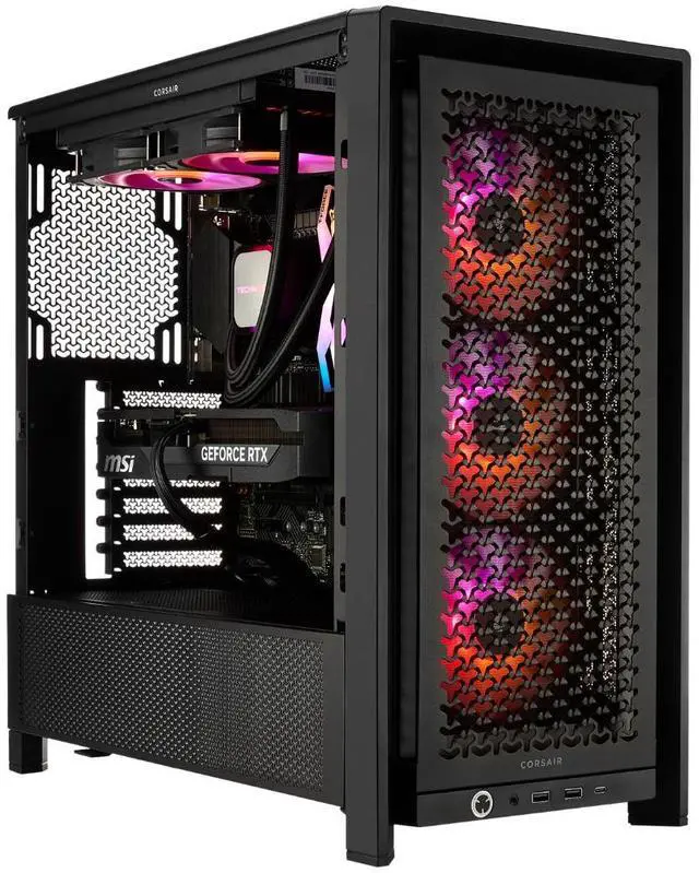 Alt view image 3 of 7 - Ultimate Black AMD RADEON RX 9070 XT AMD Ryzen 7 7800X3D 32GB DDR5 2TB SSD AI Ready VR Compatible Win 11 Home