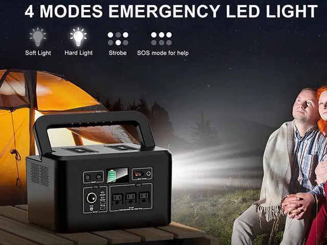 Alt view image 5 of 7 - POWKEY 800W 740Wh Portable Power Station Solar Generator Lithium Battery Pack With AC DC USB USB C Wireless Outputs - Ideal for Outdoor Camping, RV Trips, and Home Emergencies