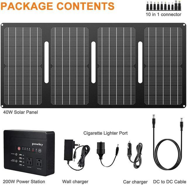 Alt view image 4 of 7 - Portable Power Station 146Wh 200W Solar Generator with 40W Solar Panel Kit, 110V AC DC USB Outlet Battery Bank Backup Charger for Laptop Tablet Phone Lamp Fan Outdoor Camping Trip Home Emergency