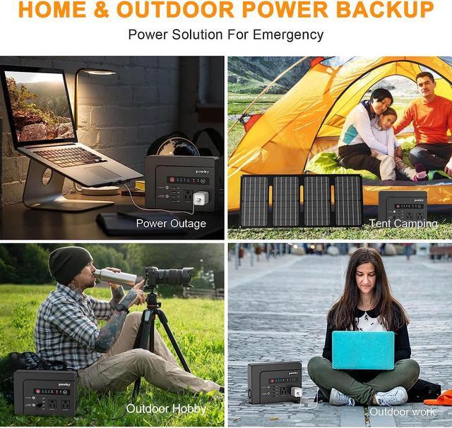 Alt view image 5 of 7 - Portable Power Station 146Wh 200W Solar Generator with 40W Solar Panel Kit, 110V AC DC USB Outlet Battery Bank Backup Charger for Laptop Tablet Phone Lamp Fan Outdoor Camping Trip Home Emergency