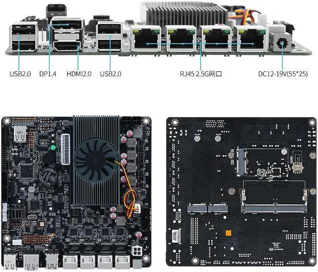 Alt view image 5 of 6 - CWWK NAS Motherboard i3-N305 4x Intel i226-V 2.5G Nics 2x M.2 NVMe Six SATA3.0 1*DDR5 HDMI2.0 DP Mini ITX board type motherboard