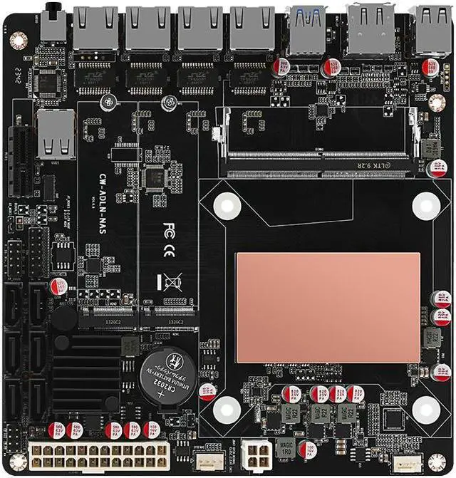 Alt view image 3 of 7 - CWWK NAS N100 NAS Motherboard 12th Gen Intel 4x i226-V 2.5G 2*NVMe 6*SATA3.0 DDR5 Mini ITX Router Mainboard PCIex1 Type-C