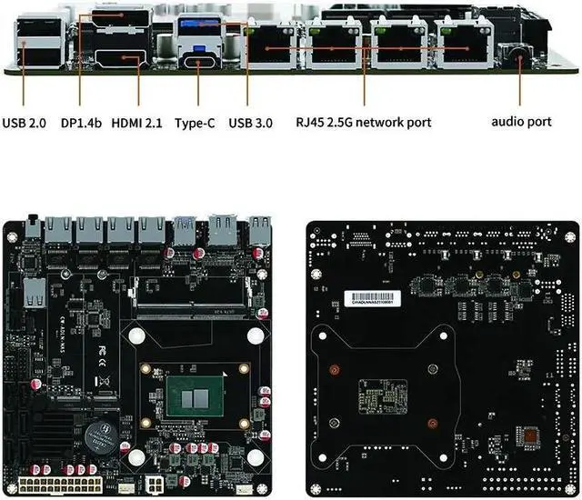 Alt view image 4 of 6 - CWWK NAS i3-N305 NAS Motherboard 12th Gen Intel 4x i226-V 2.5G 2*NVMe 6*SATA3.0 DDR5 Mini ITX Router Mainboard PCIex1 Type-C