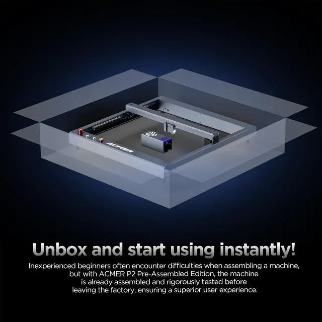 Alt view image 7 of 7 - ACMER P2 Laser Engraver, 10W Output Laser Cutter, Laser Engraving Machine, CNC Laser Cutter and Engraver Machine for Stainless Steel, Wood, Metal, Acrylic, Leather