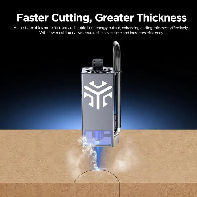 Alt view image 3 of 7 - ACMER Air Assist Pump Kit for Laser Cutter and Engraver, 30L/Min Adjustable, ,Eliminates Smoke/Dust, Shields Lens, Lowers Temp for Precision & Safety.
