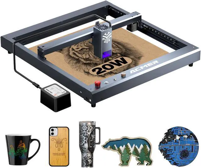 Main image of ACMER P2 Laser Engraver, 20W Output Laser Cutter, 20000mW Laser Engraving Machine, CNC Laser Cutter and Engraver Machine for Stainless Steel, Wood, Metal, Acrylic, Leather