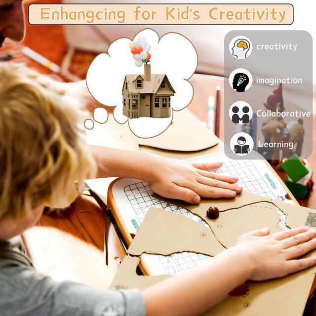 Alt view image 3 of 7 - BEAVERBOT Cardboard Cutter for Kids, DIY Paper Cutting Construction Tool Kit, Safe Learning Educational Toys Craft for Children Boys and Girls