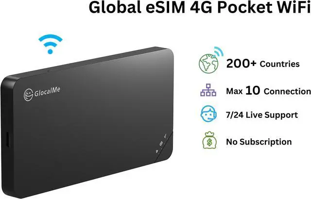 Alt view image 2 of 6 - GlocalMe U3 Mobile Hotspot, Wireless Portable WiFi for Travel in 150+  Countries, No SIM Card Needed, Smart Local Network Auto-Selection, High Speed with Global 1GB Data, Pocket WiFi (U3 Black)