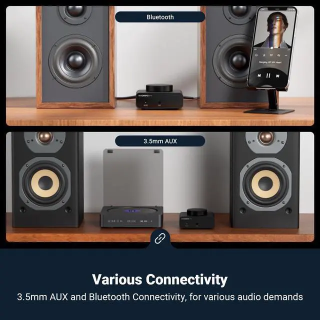 Alt view image 3 of 7 - Neohipo BP10 Mini Bluetooth Amplifier for Passive Speakers & Bass Shakers Home Audio Receiver & Amplifier