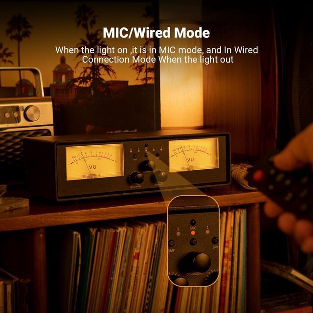 Alt view image 3 of 7 - Neohipo ET30 VU Meter Amplifier/Speaker Selector 2 in 2 Out Vintage Switcher Speaker Selector Switch with DB Panel Display & Remote Control