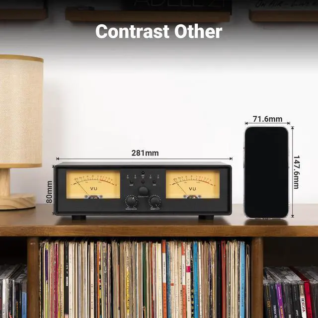 Alt view image 5 of 7 - Neohipo ET30 VU Meter Amplifier/Speaker Selector 2 in 2 Out Vintage Switcher Speaker Selector Switch with DB Panel Display & Remote Control