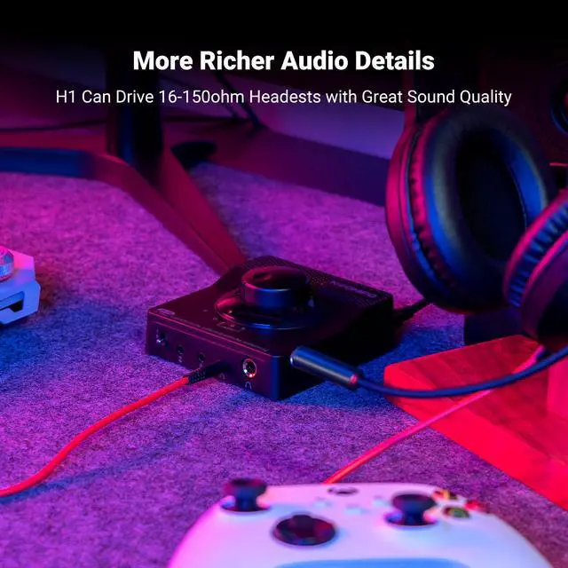 Alt view image 4 of 7 - Neohipo H1 DAC Amp for Pc,Mini USB Gaming DAC Headphone Amplifier, Mini Hi-Fi Digital-to-Analog Amp