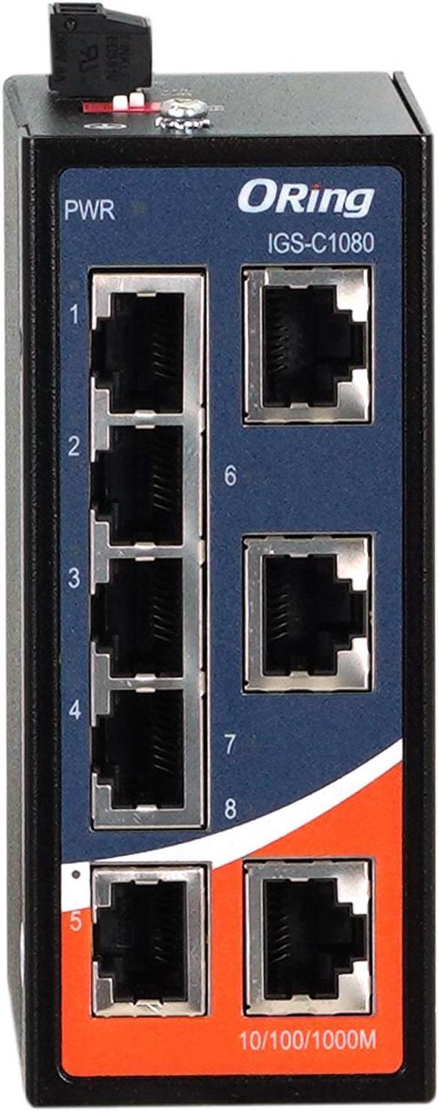 Alt view image 2 of 6 - ORing IGS-C1080 | Industrial 8-Ports 10/100/1000Base-T(X) Unmanaged Gigabit Ethernet Switch