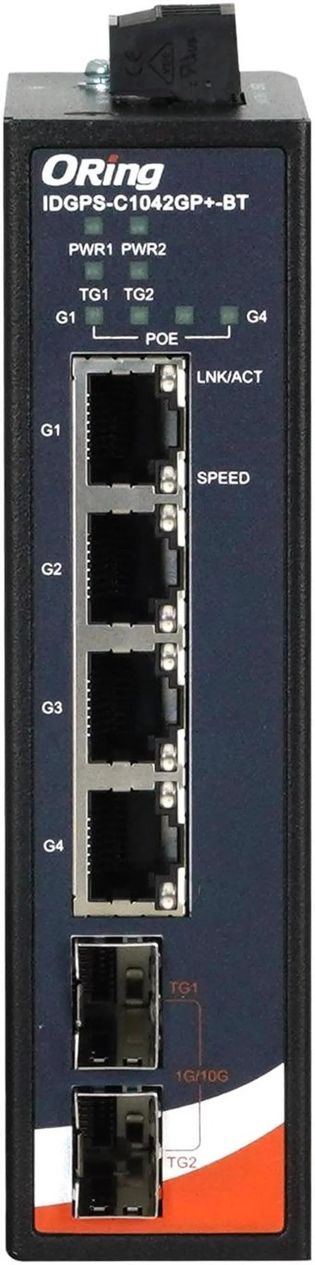 Alt view image 2 of 5 - ORing IDGPS-C1042GP+-BT Industrial Unmanaged 2.5G High Speed PoE Switch
