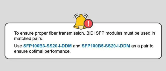 Alt view image 3 of 4 - ORing SFP100B3-SS20-I-DDM 100Mbps SFP optical Transceiver, 
Single-mode BIDI / 20KM