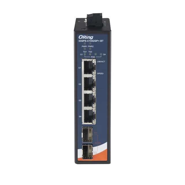 Alt view image 2 of 6 - ORing IDGPS-C1042GP+-BT Industrial Unmanaged 2.5G High Speed PoE Switch