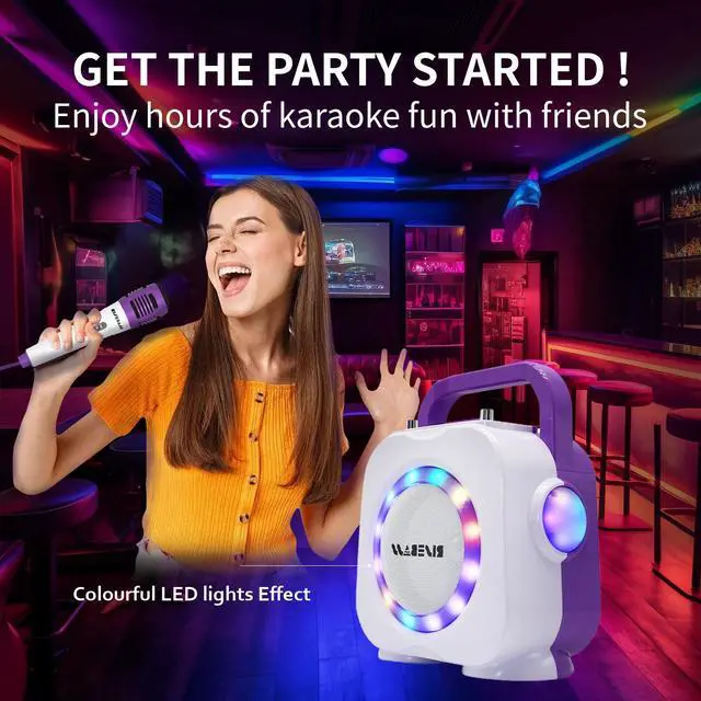 Alt view image 4 of 6 - Risebass Karaoke Machine - Bluetooth Speaker with 2 Microphone