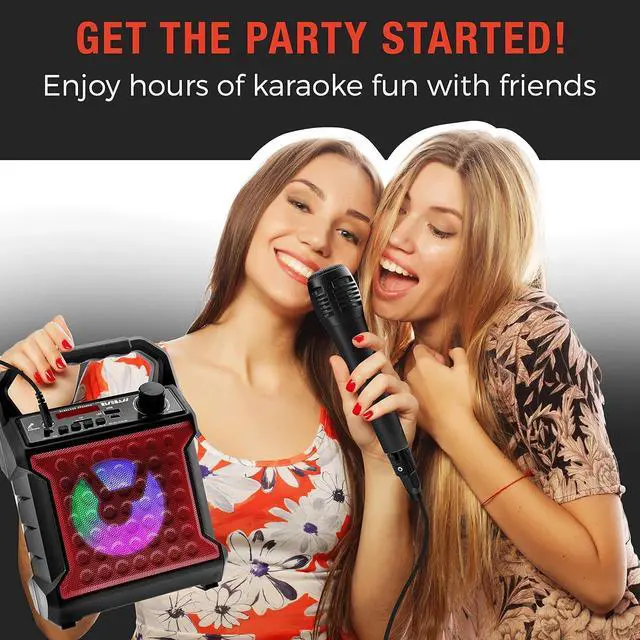 Alt view image 5 of 5 - Risebass Portable Karaoke Machine with Microphone - Karaoke System with Party Lights for Kids and Adults