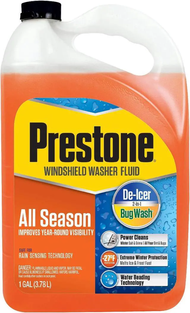 Alt view image 2 of 7 - Prestone AS658 Deluxe 2-in-1 Windshield Washer Fluid, 1 Gallon